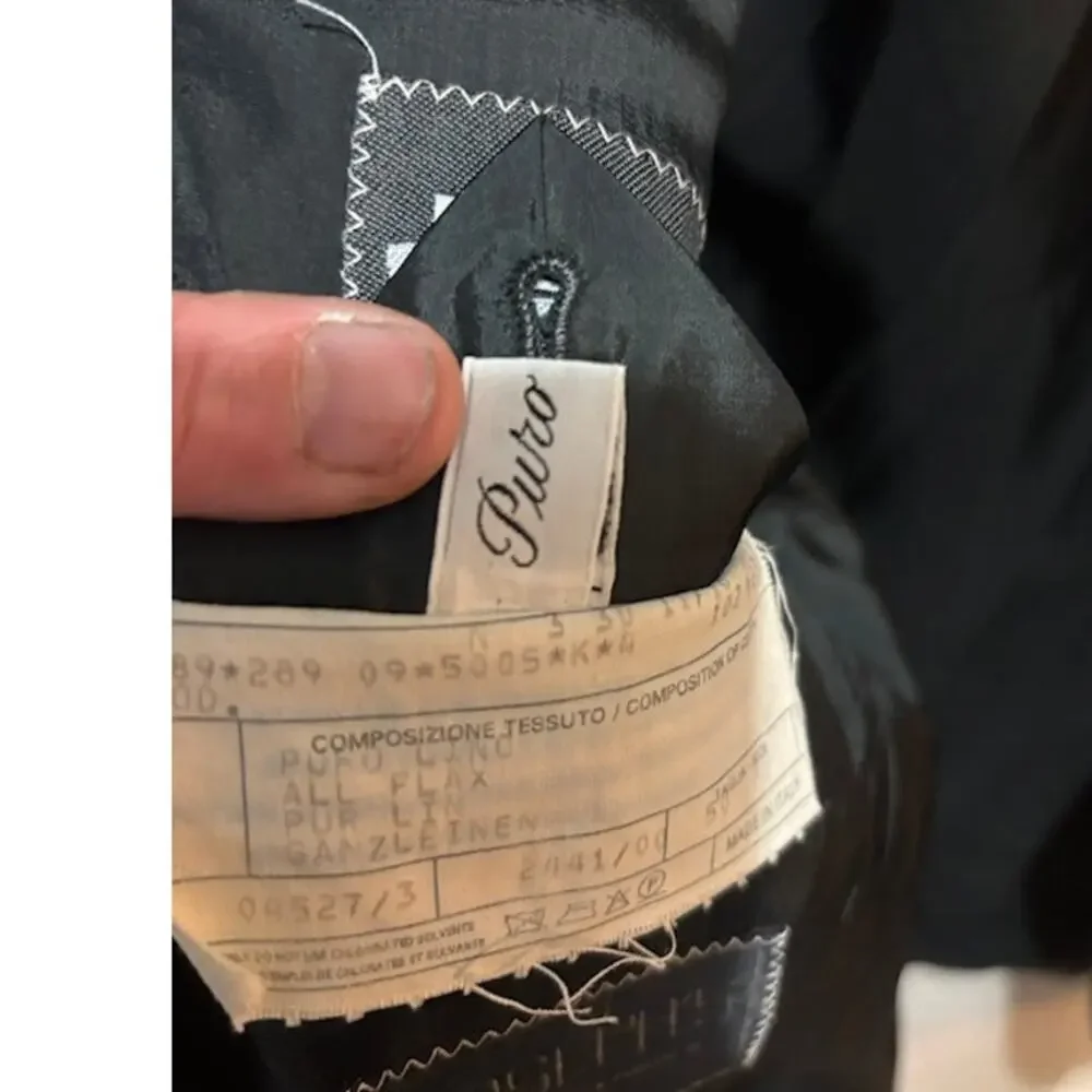 Lubiam Made Italy 100% Irish Linen Sport Coat Blazer 40R Black Joseph's Portland